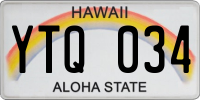 HI license plate YTQ034