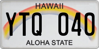 HI license plate YTQ040