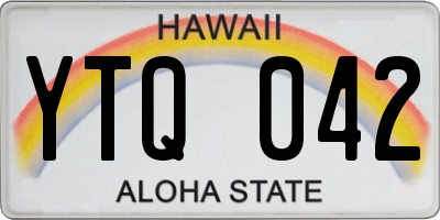 HI license plate YTQ042