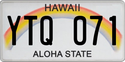 HI license plate YTQ071