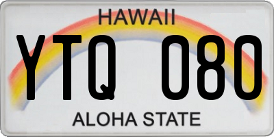 HI license plate YTQ080