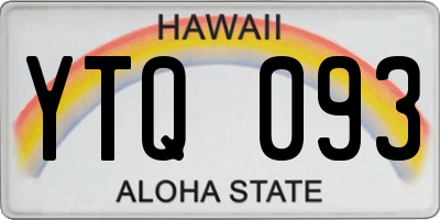 HI license plate YTQ093