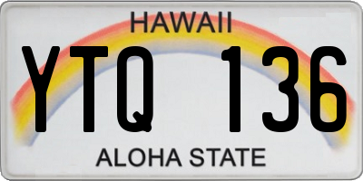 HI license plate YTQ136