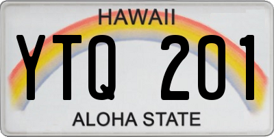 HI license plate YTQ201