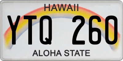 HI license plate YTQ260