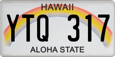 HI license plate YTQ317