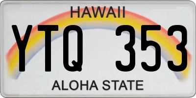 HI license plate YTQ353