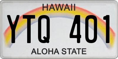 HI license plate YTQ401