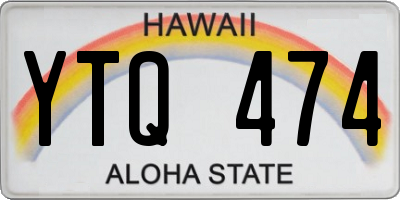 HI license plate YTQ474