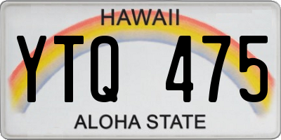 HI license plate YTQ475