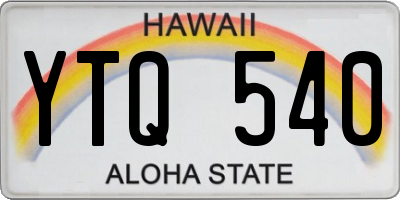 HI license plate YTQ540
