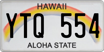 HI license plate YTQ554