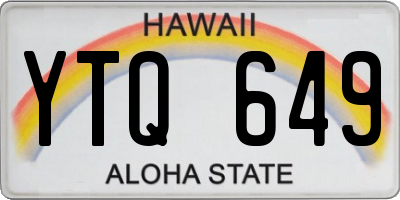 HI license plate YTQ649