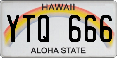HI license plate YTQ666