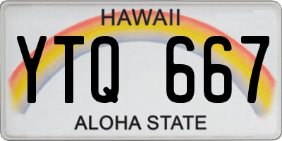 HI license plate YTQ667