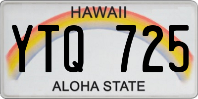 HI license plate YTQ725