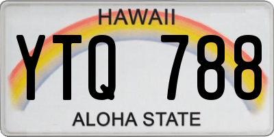 HI license plate YTQ788