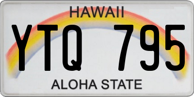 HI license plate YTQ795