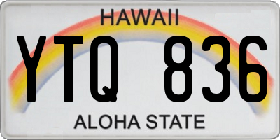 HI license plate YTQ836