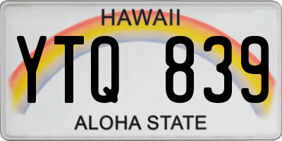 HI license plate YTQ839