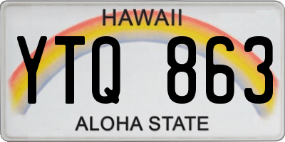 HI license plate YTQ863