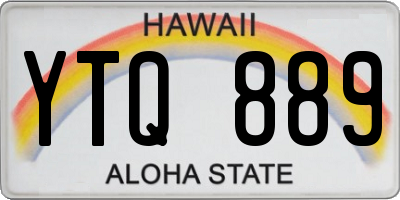 HI license plate YTQ889