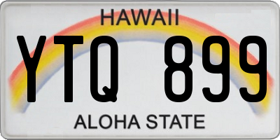 HI license plate YTQ899