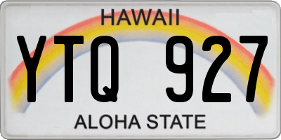 HI license plate YTQ927