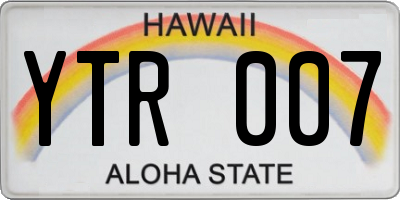 HI license plate YTR007