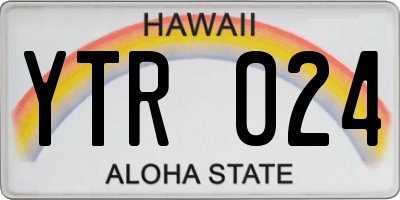 HI license plate YTR024