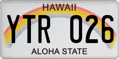 HI license plate YTR026