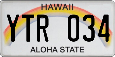 HI license plate YTR034