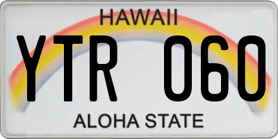 HI license plate YTR060