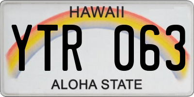 HI license plate YTR063