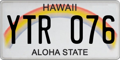 HI license plate YTR076