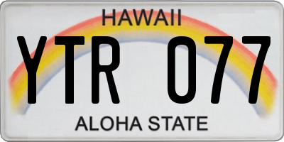 HI license plate YTR077