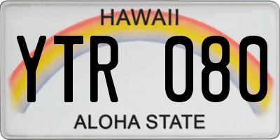HI license plate YTR080