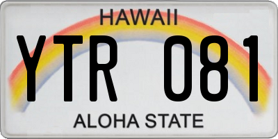 HI license plate YTR081