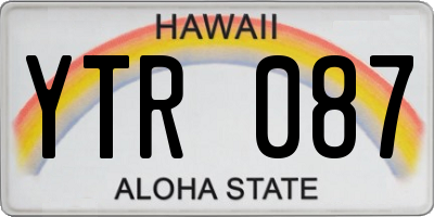 HI license plate YTR087