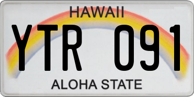 HI license plate YTR091