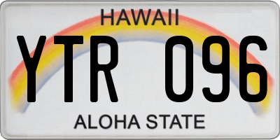 HI license plate YTR096