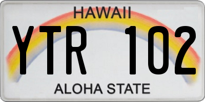 HI license plate YTR102