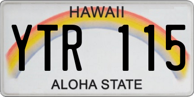 HI license plate YTR115