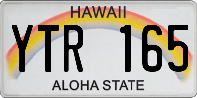 HI license plate YTR165