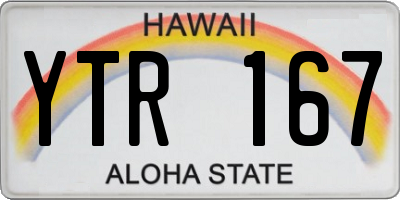 HI license plate YTR167