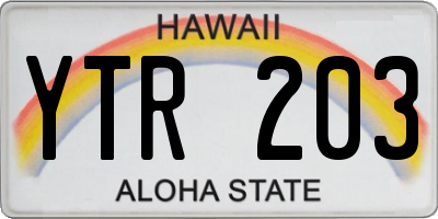 HI license plate YTR203