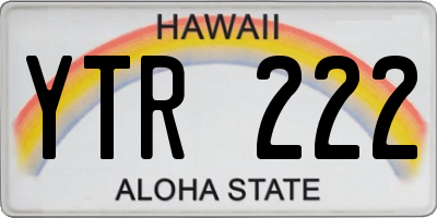 HI license plate YTR222