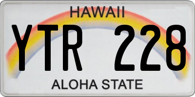 HI license plate YTR228