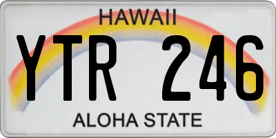 HI license plate YTR246