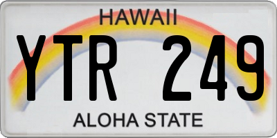 HI license plate YTR249